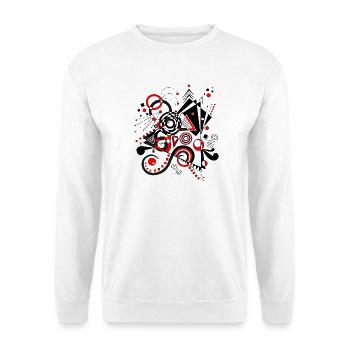 Abstrakte Kunst - Unisex Pullover - Weiß - Vorne - Alina (178cm) & Michal (187cm)