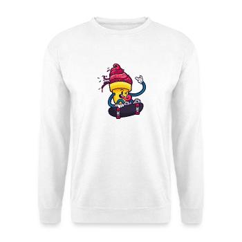 Schlittschuh - Unisex Pullover - Weiß - Vorne - Alina (178cm) & Michal (187cm)