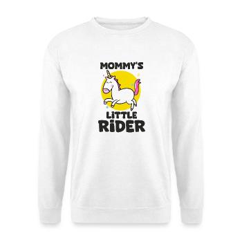 Kleine Mama Baby Reiter reiten - Unisex Pullover - Weiß - Vorne