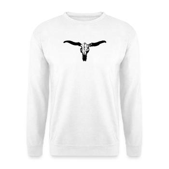tierschädel rind - Unisex Pullover - Weiß - Vorne - Alina (178cm) & Michal (187cm)