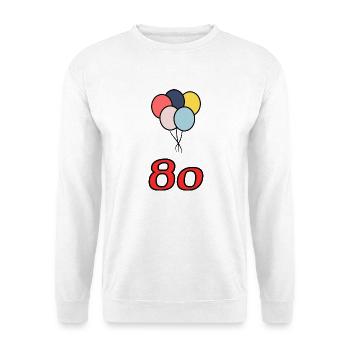 80. 80 ANS. 80e ANNIVERSAIRE. ANNIVERSAIRE 80 ANS. - Sweat-shirt Unisexe - blanc - Devant