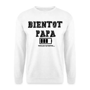 Bald Vater - Unisex Pullover - Weiß - Vorne - Alina (178cm) & Michal (187cm)