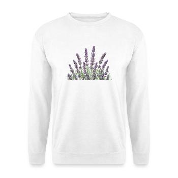 Lavendelhalme Lavendel - Unisex Pullover - Weiß - Vorne - Alina (178cm) & Michal (187cm)