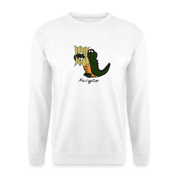 Navigator - Unisex Pullover - Weiß - Vorne - Alina (178cm) & Michal (187cm)