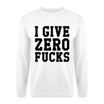 I Give Zero Fucks - Unisex Pullover - Weiß - Vorne - Alina (178cm) & Michal (187cm)