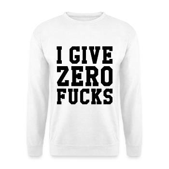 I Give Zero Fucks - Unisex Pullover - Weiß - Vorne - Alina (178cm) & Michal (187cm)