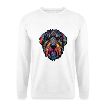 Schwarz Russischer Terrier Hunderasse Aquarellglas - Unisex Pullover - Weiß - Vorne - Alina (178cm) & Michal (187cm)