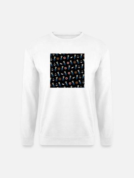 Marine - Unisex Pullover - Weiß