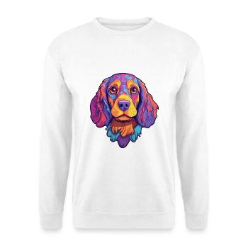 Portugiesischer Wachhund Rasse Cartoon Kawaii Illus - Unisex Pullover - Weiß - Vorne - Alina (178cm) & Michal (187cm)
