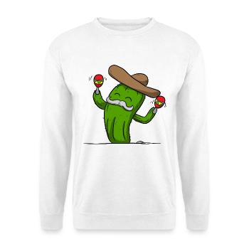 Kaktus Maracas Sombrero - Unisex Pullover - Weiß - Vorne - Alina (178cm) & Michal (187cm)