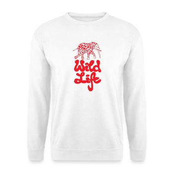 Wild Life Elephant – urbanes Graffiti-Tier - Unisex Pullover - Weiß - Vorne - Alina (178cm) & Michal (187cm)
