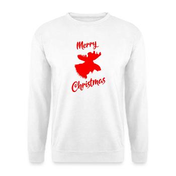 Elch Weihnachten - Unisex Pullover - Weiß - Vorne - Alina (178cm) & Michal (187cm)