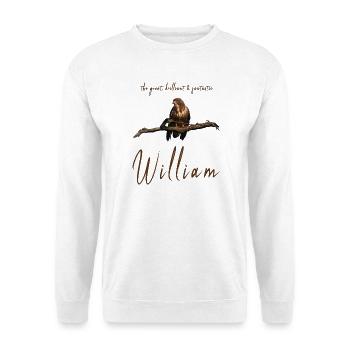 William Willi Geburtstag William - Unisex Pullover - Weiß - Vorne - Alina (178cm) & Michal (187cm)