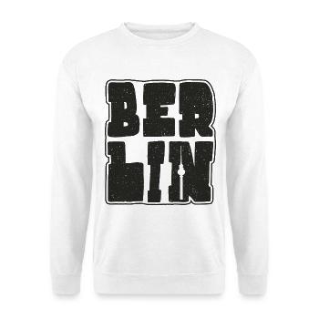 Berlin Design Hauptstadt Souvenir Berliner - Unisex Pullover - Weiß - Vorne - Alina (178cm) & Michal (187cm)