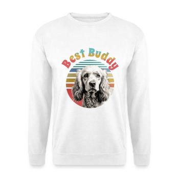 Englischer Cocker Spaniel Bester Freund - Unisex Pullover - Weiß - Vorne - Alina (178cm) & Michal (187cm)