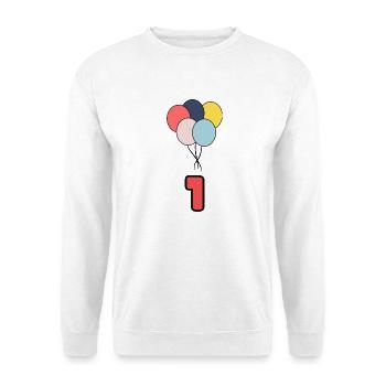 1. 1 Jahr. 1. JAHRESTAG. 1-JÄHRIGES JUBILÄUM - Unisex Pullover - Weiß - Vorne