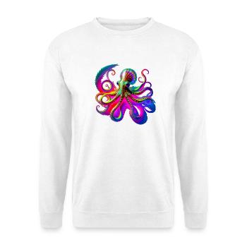 Pieuvre Néon psychédélique - Sweat-shirt Unisexe - blanc - Devant