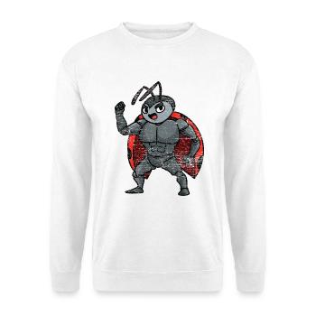 Glückseliger Marienkäfer Blattlaus - Unisex Pullover - Weiß - Vorne - Alina (178cm) & Michal (187cm)