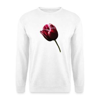 Tulpe Tulpen - Unisex Pullover - Weiß - Vorne - Alina (178cm) & Michal (187cm)
