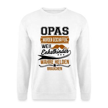 Opa Spruch - Unisex Pullover - Weiß - Vorne - Alina (178cm) & Michal (187cm)