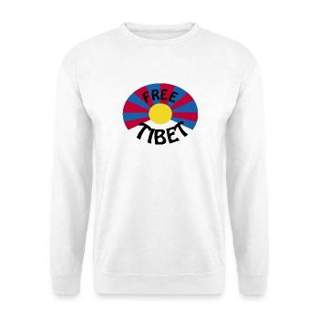 free tibet - Unisex Pullover - Weiß - Vorne - Alina (178cm) & Michal (187cm)