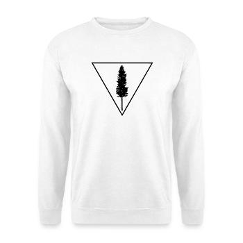 Tree in a triangle - Unisex Pullover - Weiß - Vorne - Alina (178cm) & Michal (187cm)
