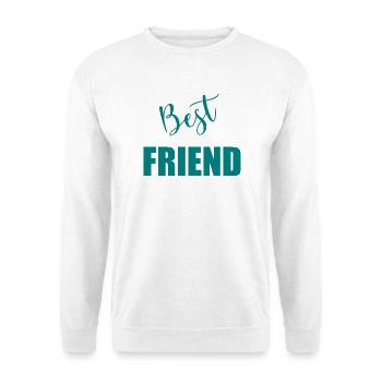 BEST FRIEND - Unisex Pullover - Weiß - Vorne - Alina (178cm) & Michal (187cm)
