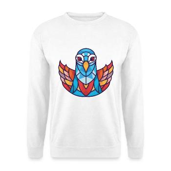 Taube Buntes Aquarell Tier Haustier Illustration - Unisex Pullover - Weiß - Vorne - Alina (178cm) & Michal (187cm)