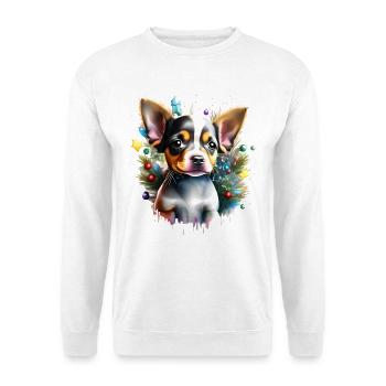Chihuahua mit einer lebhaften und energischen Persönlichkeit - Unisex Pullover - Weiß - Vorne - Alina (178cm) & Michal (187cm)
