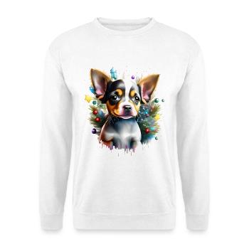 Chihuahua mit einer lebhaften und energischen Persönlichkeit - Unisex Pullover - Weiß - Vorne - Alina (178cm) & Michal (187cm)