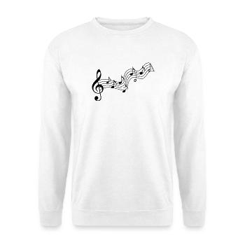 Musiknoten - Unisex Pullover - Weiß - Vorne - Alina (178cm) & Michal (187cm)