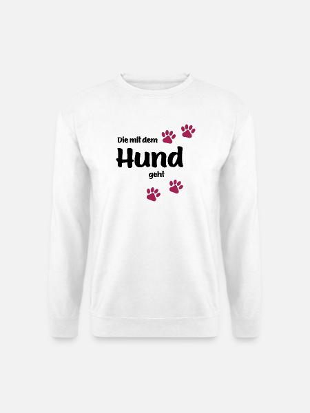 Die Mit Dem Hund Geht - Edition Colored Paw - Unisex Pullover - Weiß