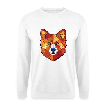 Finnischer Spitz Hunderasse Aquarell Illustration - Unisex Pullover - Weiß - Vorne - Alina (178cm) & Michal (187cm)