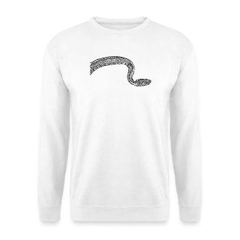 Schlange Schlangen - Unisex Pullover - Weiß - Vorne - Alina (178cm) & Michal (187cm)