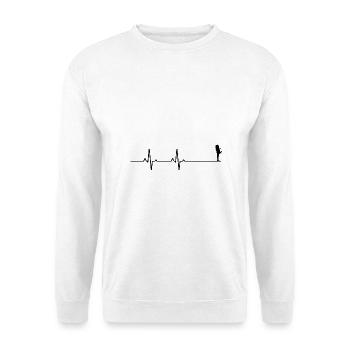 Liebespaar Herzschlag - Unisex Pullover - Weiß - Vorne - Alina (178cm) & Michal (187cm)