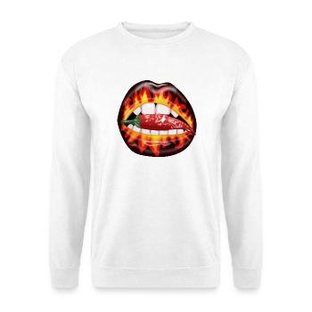 Mund Peperoni - Unisex Pullover - Weiß - Vorne - Alina (178cm) & Michal (187cm)