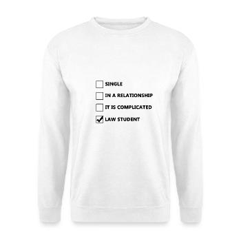 Law student | Jurastudent | Jura | Jurist - Unisex Pullover - Weiß - Vorne - Alina (178cm) & Michal (187cm)