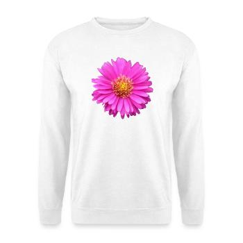 rosa Blume rosa Blüte Sommeraster - Unisex Pullover - Weiß - Vorne - Alina (178cm) & Michal (187cm)