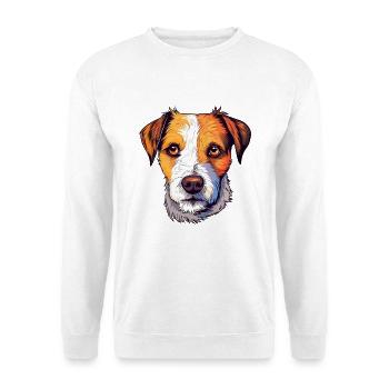 Parson Russell Terrier Hunderasse Aquarell Cartoo - Unisex Pullover - Weiß - Vorne - Alina (178cm) & Michal (187cm)