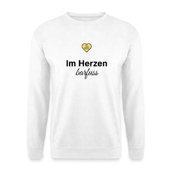 im herzen barfuss - Unisex Pullover - Weiß - Vorne - Alina (178cm) & Michal (187cm)