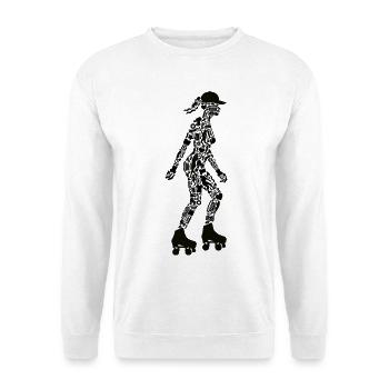 Rollschuh Mädchen Rollschuhe Roller Skating - Unisex Pullover - Weiß - Vorne - Alina (178cm) & Michal (187cm)