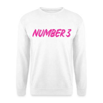 Number 3 - three - third - third - 3 - number 3 - Unisex Sweatshirt - white - Front