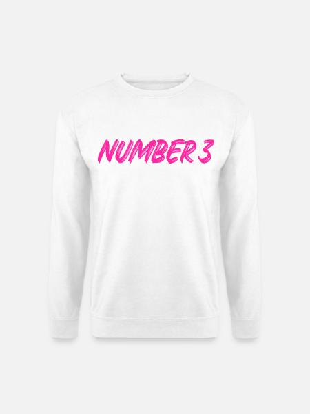 Number 3 - drei - dritter - dritte - 3 - Nummer 3 - Unisex Pullover - Weiß
