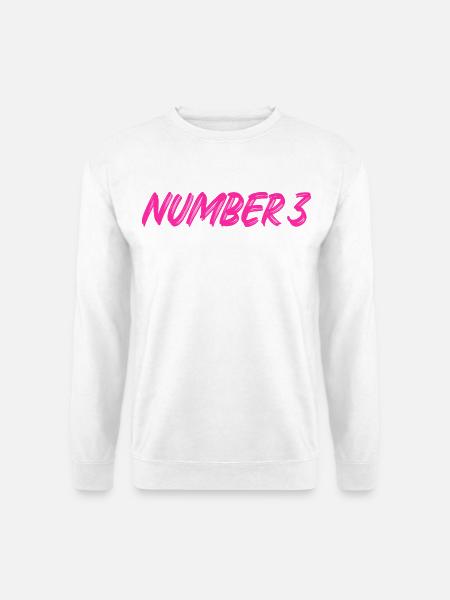 Number 3 - drei - dritter - dritte - 3 - Nummer 3 - Unisex Pullover - Weiß