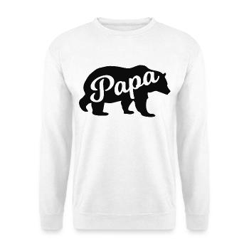 Vater Bär – Geschenk für Väter - Unisex Pullover - Weiß - Vorne - Alina (178cm) & Michal (187cm)