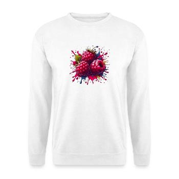Himbeeren-Farbexplosion - Unisex Pullover - Weiß - Vorne - Alina (178cm) & Michal (187cm)