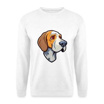Cao de Castro Laboreiro Hunderasse Cartoon Kawaii I - Unisex Pullover - Weiß - Vorne - Alina (178cm) & Michal (187cm)