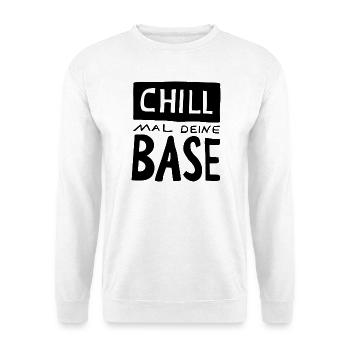 Chill mal dein Base - chill T-Shirts & mehr - Unisex Pullover - Weiß - Vorne - Alina (178cm) & Michal (187cm)