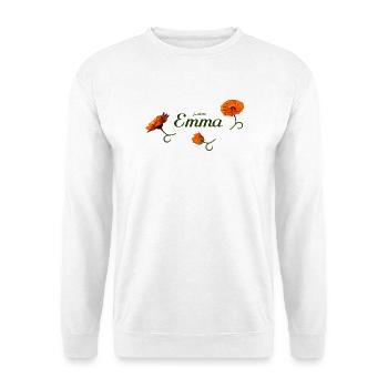 Emma Geburtstag Emma - Unisex Pullover - Weiß - Vorne - Alina (178cm) & Michal (187cm)