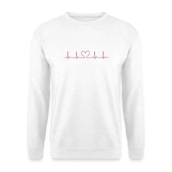 Ligne ECG du battement cardiaque Vecteur d’ondes d’impulsion médicale - Sweat-shirt Unisexe - blanc - Devant